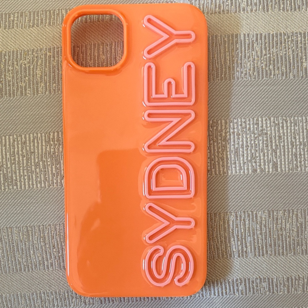 Bauble Bar Orange I Phone 14 Pro Max Case with Raised Lettering